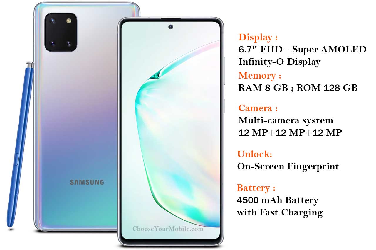 Samsung Galaxy Note10 Lite (2020) Dimensions & Drawings