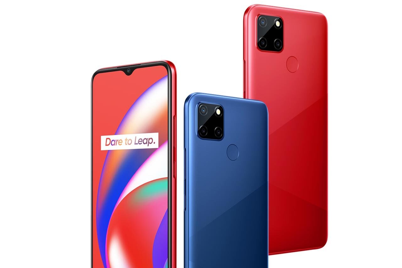 Realme C12 Red and Blue